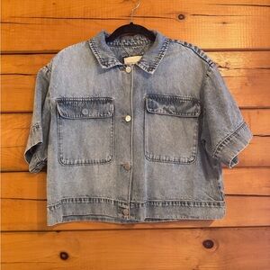 Habitual Light Blue Denim Jacket with Chain Detail